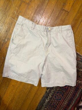 VTG Army Navy Men's Flat Front Cotton Chino Shorts in Light Khaki GUC 34